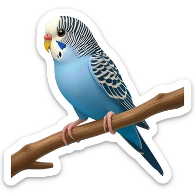 Blue budgie sticker