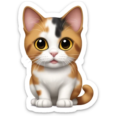 Calico munchkin cat standing  sticker