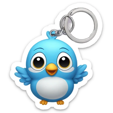 a keychain of a cute baby bird sticker