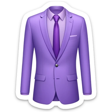 lavender-purple  Suit, smooth rounded neckline, simple design, glossy surface, plain background.only suit. sticker