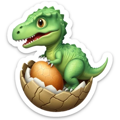 dinosaur coming out of egg sticker