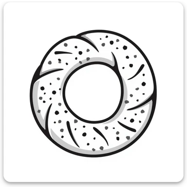 a simit, Turkish sesame bagel, hand drawn doodle style sticker