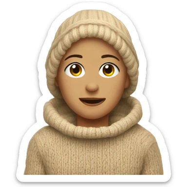 cozy beige sweater sticker