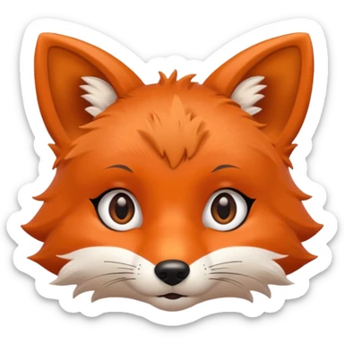 simple cute fox only face, simple eyes, only pupils sticker