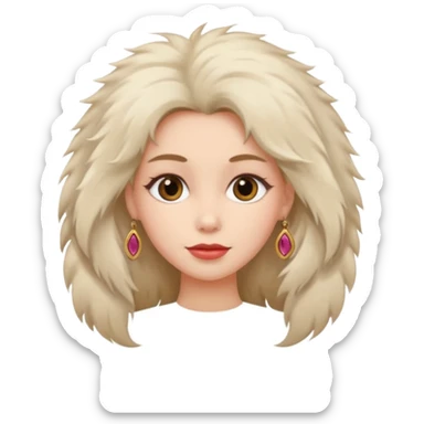 fashionist woman with fur hair clip sticker