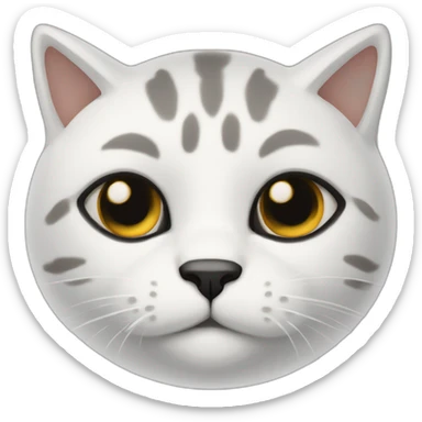 gato blanco con manchas negras sticker