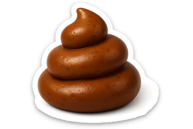 EMOJI STILE IPHONE 3D DI UNa montagna di feci a palline stile emoji iphone E FALLO MOLTO REALISTICO IN 3D sticker