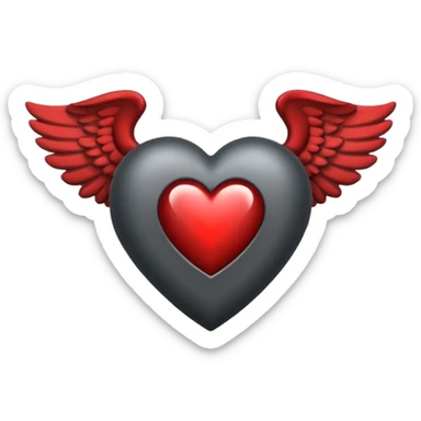 heart with a dark angel halo sticker