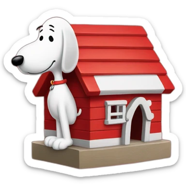 Snoopy on red dog house sticker