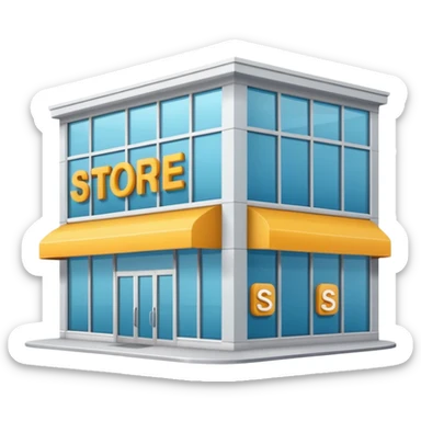 modern shop with the word store in the sign sticker
