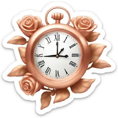 Rose gold new year clock  sticker