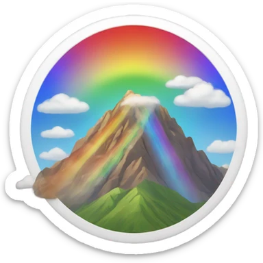 Rainbow over a mountain sticker