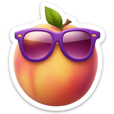 Peach with purple sunglasses  sticker
