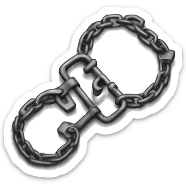 broken chain emoji but handcuffs sticker