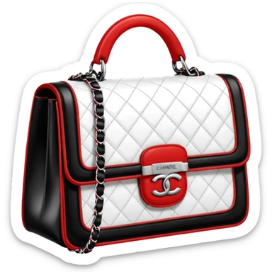 Ultra realistic Chanel bag, retro vintage comic book style sticker