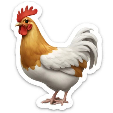 Potine mange le poulet  sticker