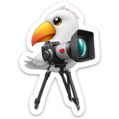 Love bird with a video camera sticker