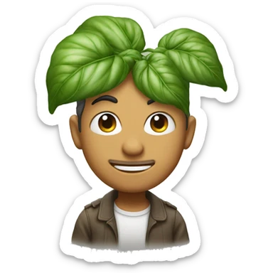 Basil eoji with ahappy fac sticker