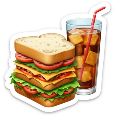 sandwiche and drink sticker