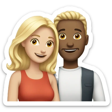 white couple enjoying a moment sticker