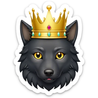 Peaceful Black Wolf with Gold Crown sticker