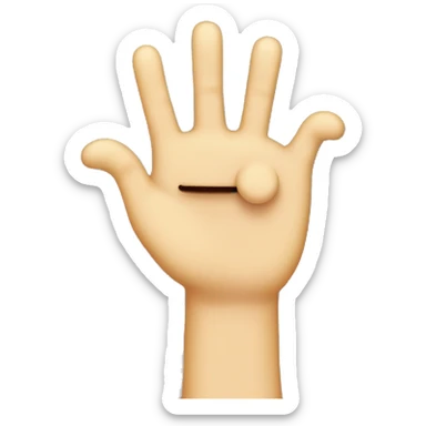 make a smiley face with three fingers thumb index and middle sticker