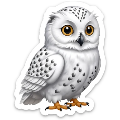 White Snowy Arctic Collared Lemming-Snowy-Owl-hybrid, full body sticker
