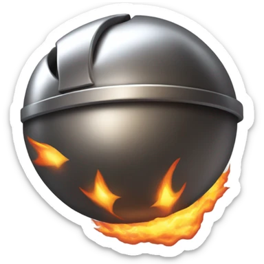 Metal Kirby ball with thrust flame back sticker