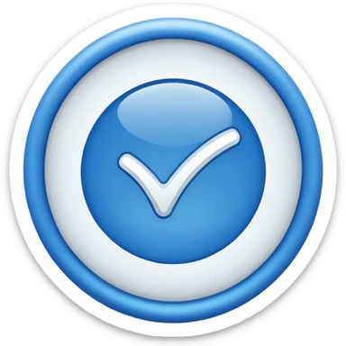 Emoji used in social media apps for verification white tick in blue design sticker