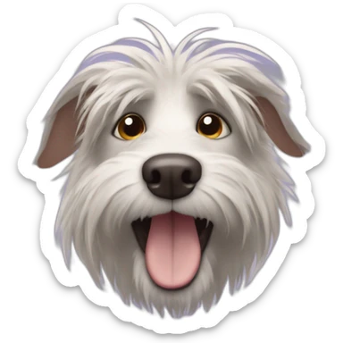 shaggy rat faced dog sticker