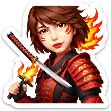 Fire-Wielding Samurai sticker