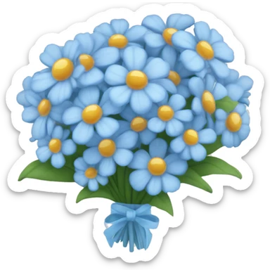 Soft blue flower bouquet  sticker