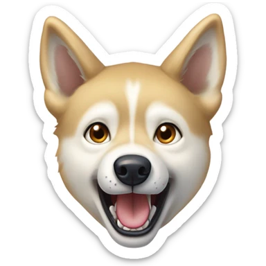 Husky, golden beige Who screams sticker