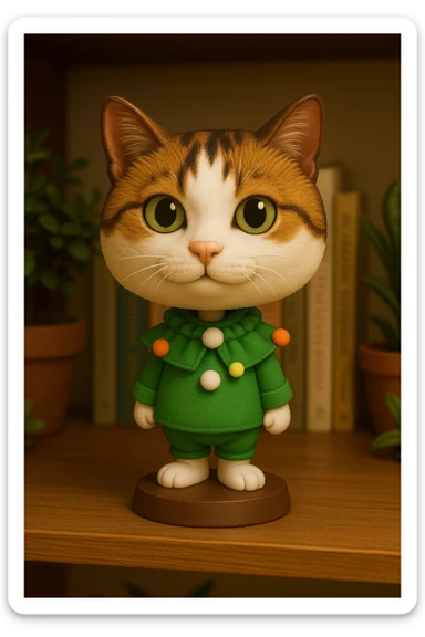 Create a bobblehead with the reference. sticker