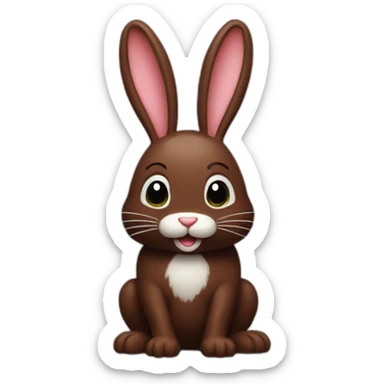 Chocolate rabbit with a bitten tail sticker