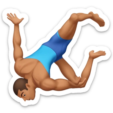 Gay man doing a back flip sticker