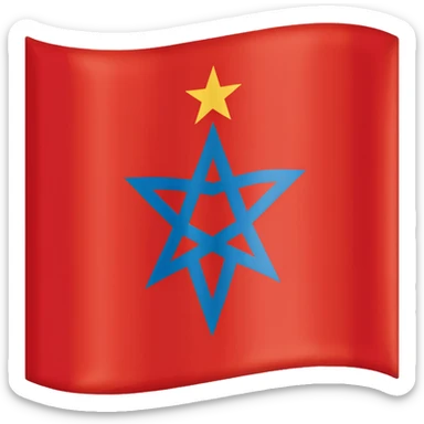 morocco flag with david star instead of 5 branch star sticker