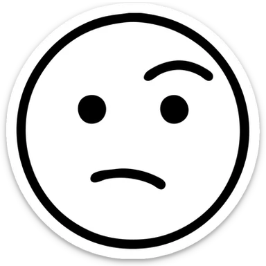 sarcastic emoji with raised eyebrow icon style sticker