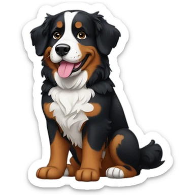 Bernese mountain dog playing piano sticker