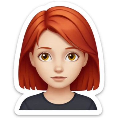 una niña blanquita con el pelo rojo sticker