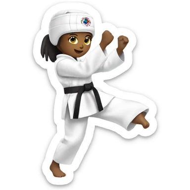 Girl doing taekwondo sticker