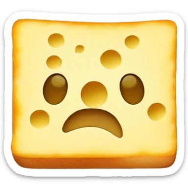 cheese slice with hidden face on bread sticker