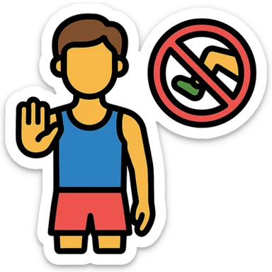 simple modern icon showing a person avoiding leg day, fitness theme sticker