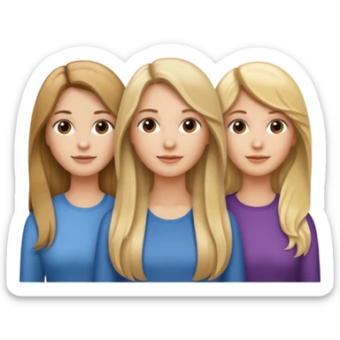 Uma cabelo loiro lizo e grande outra cabelo ondulado meio castanho meio loiro e outra lizo castanho sticker