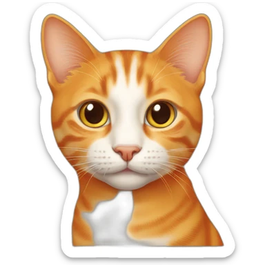 Orange tabby cat with orange around nose and mouth sticker