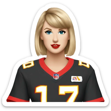 Taylor Swift in a Travis kelce jersey sticker