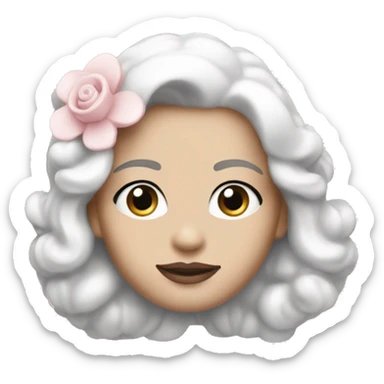 Design a Chanel-inspired emoji with a soft pink and white color palette. sticker
