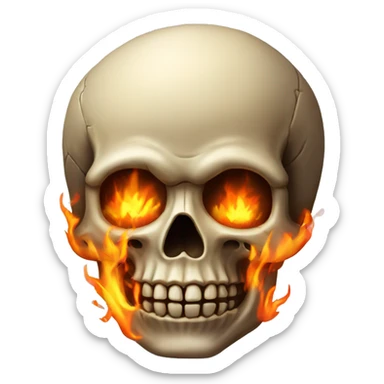 Skull fire hearth sticker