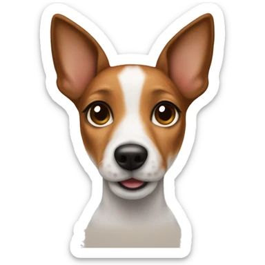 Mini fox terrier with brown face cute sticker