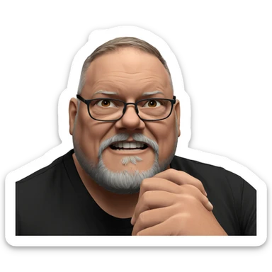 male with glasses and beard sticker